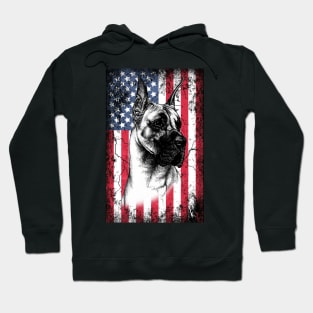 Patriotic Great Danes American Flag Hoodie